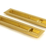 polished brass 250mm art deco rectangular pull privacy set