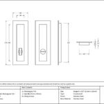 polished brass 175mm plain rectangular pull privacy set