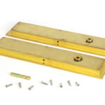 polished brass 250mm plain rectangular pull privacy set