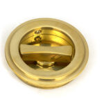 polished brass 60mm art deco round pull privacy set