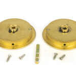 polished brass 75mm art deco round pull privacy set