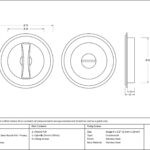 polished brass 75mm art deco round pull privacy set