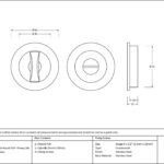polished brass 60mm plain round pull privacy set