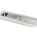 polished chrome 175mm plain rectangular pull