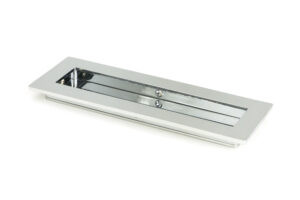 polished chrome 175mm plain rectangular pull