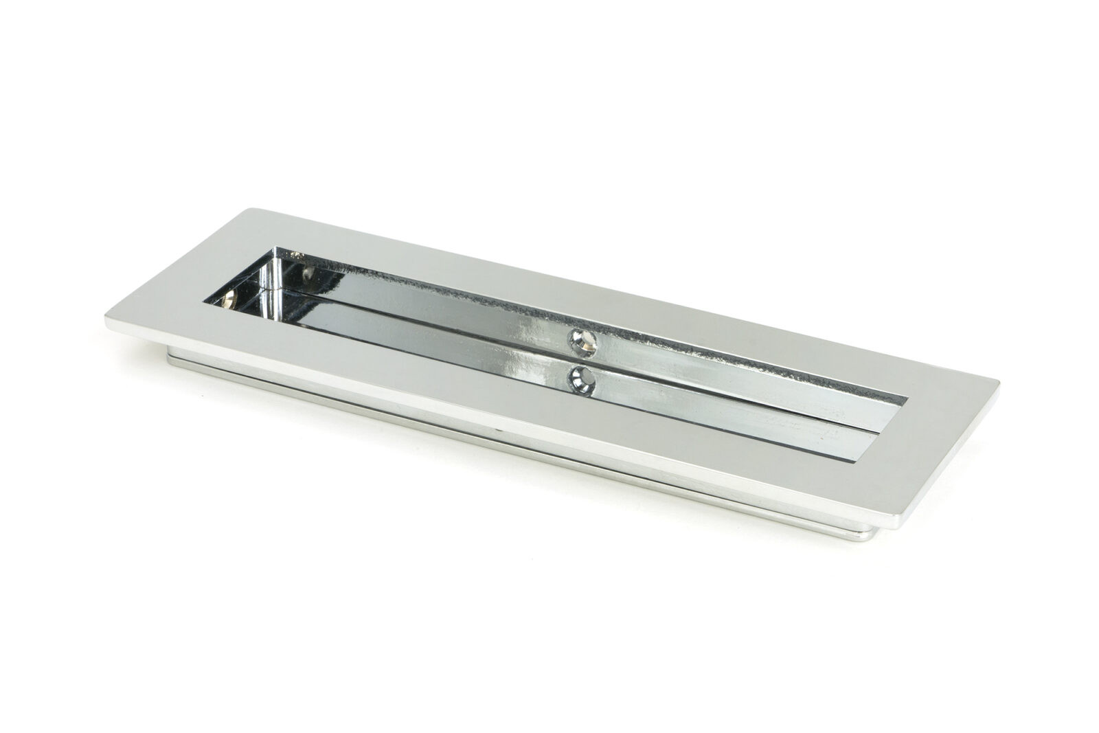 polished chrome 175mm plain rectangular pull