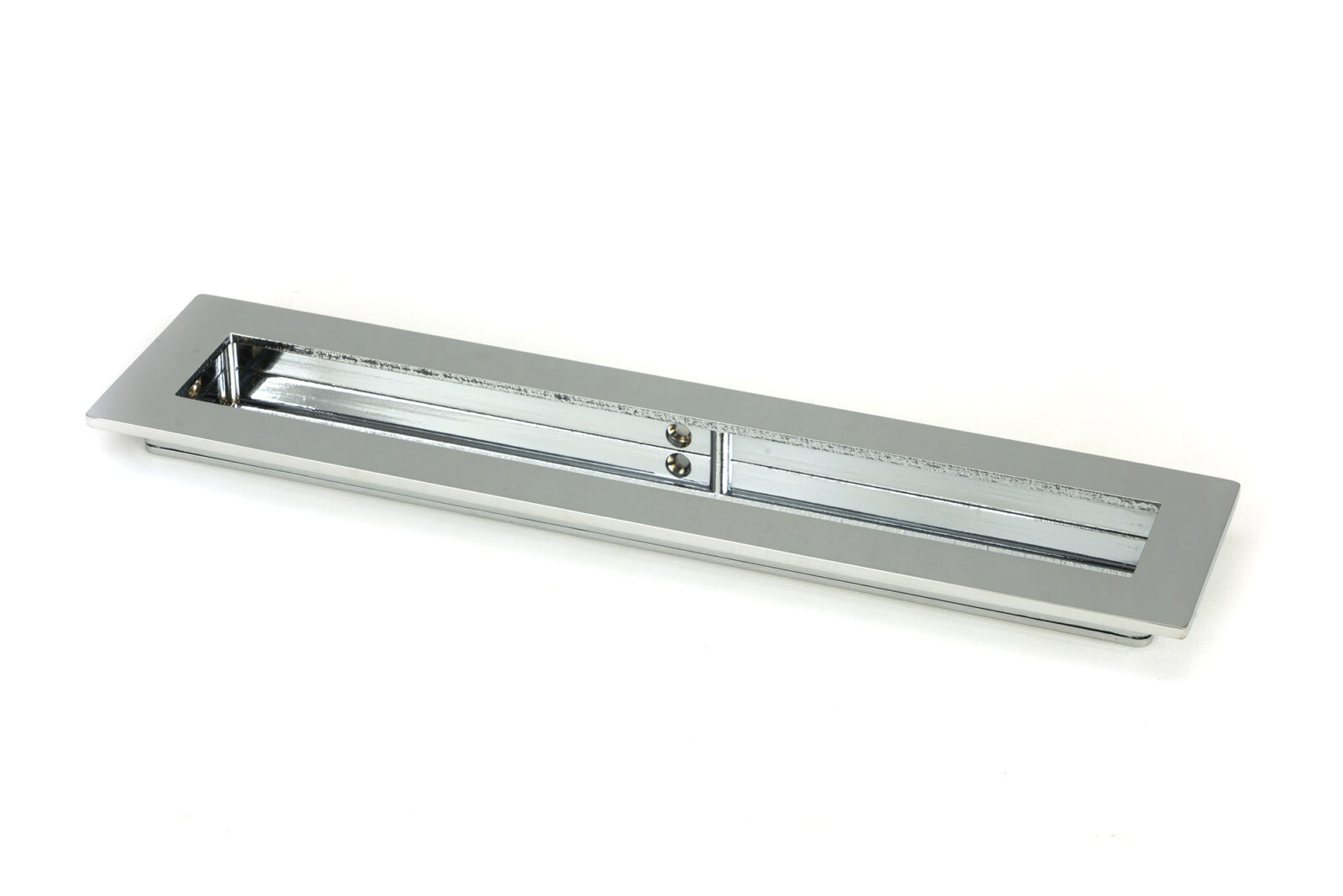 polished chrome 250mm plain rectangular pull