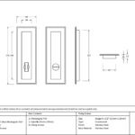 polished chrome 175mm art deco rectangular pull privacy set