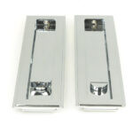 polished chrome 250mm art deco rectangular pull privacy set