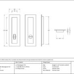 polished chrome 175mm plain rectangular pull privacy set