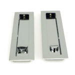 polished chrome 250mm plain rectangular pull privacy set