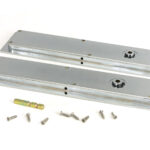 polished chrome 250mm plain rectangular pull privacy set