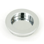 polished chrome 60mm plain round pull