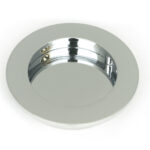 polished chrome 75mm plain round pull