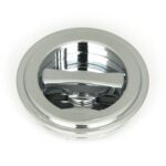 polished chrome 60mm art deco round pull privacy set