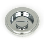 polished chrome 60mm art deco round pull privacy set