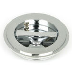 polished chrome 75mm art deco round pull privacy set