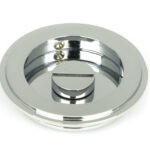 polished chrome 75mm art deco round pull privacy set