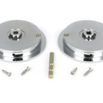 polished chrome 75mm art deco round pull privacy set