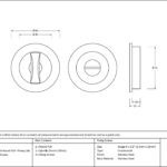 polished chrome 60mm plain round pull privacy set