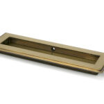 aged brass 175mm art deco rectangular pull