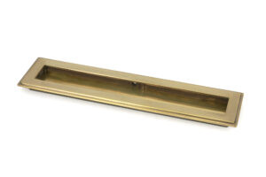 aged brass 250mm art deco rectangular pull