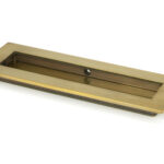 aged brass 175mm plain rectangular pull