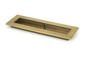 aged brass 175mm plain rectangular pull