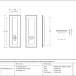 aged brass 175mm art deco rectangular pull privacy set