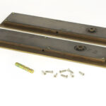 aged brass 250mm art deco rectangular pull privacy set