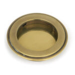 aged brass 75mm art deco round pull