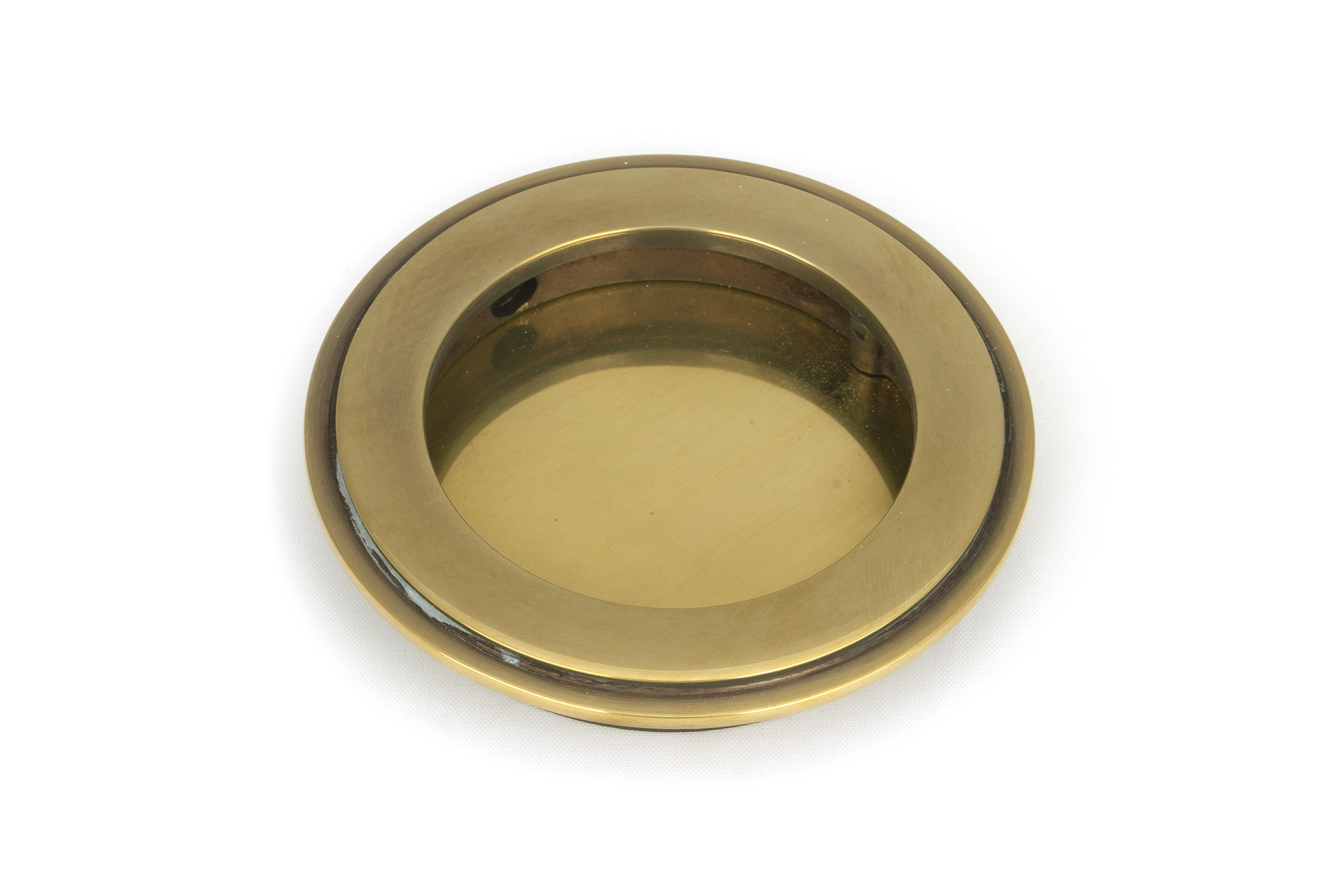 aged brass 75mm art deco round pull