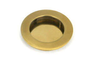 aged brass 75mm plain round pull