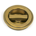 aged brass 60mm art deco round pull privacy set