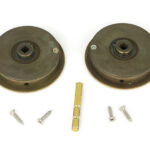 aged brass 60mm art deco round pull privacy set