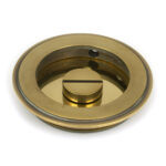 aged brass 75mm art deco round pull privacy set
