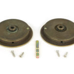 aged brass 75mm art deco round pull privacy set