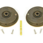 aged brass 60mm plain round pull privacy set