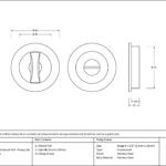 aged brass 60mm plain round pull privacy set