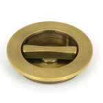 aged brass 75mm plain round pull privacy set