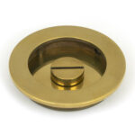 aged brass 75mm plain round pull privacy set