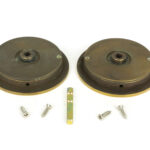 aged brass 75mm plain round pull privacy set