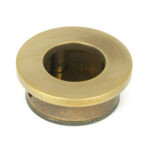 aged brass 34mm round finger edge pull