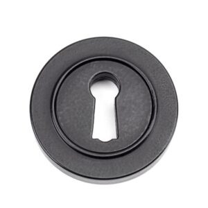 matt black round escutcheon (plain)