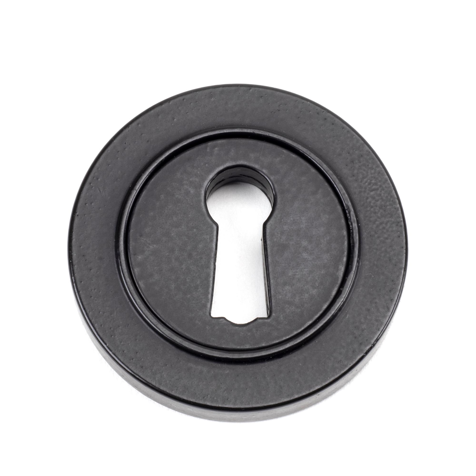 matt black round escutcheon (plain)