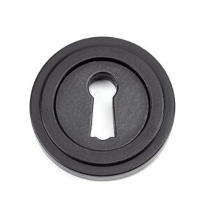 matt black round escutcheon (art deco)