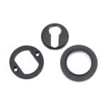 matt black round euro escutcheon (plain)