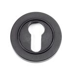 matt black round euro escutcheon (plain)