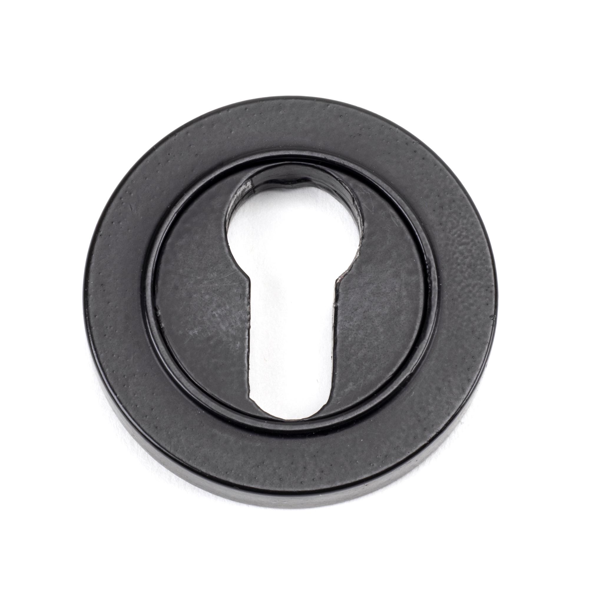 matt black round euro escutcheon (plain)