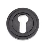matt black round euro escutcheon (art deco)